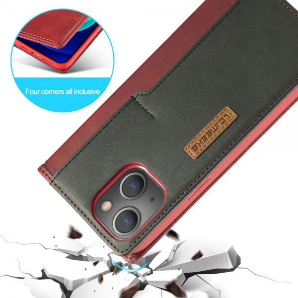 Lc.Imeeke iPhone 14 Plus Cover Kortlomme Yderside Rød