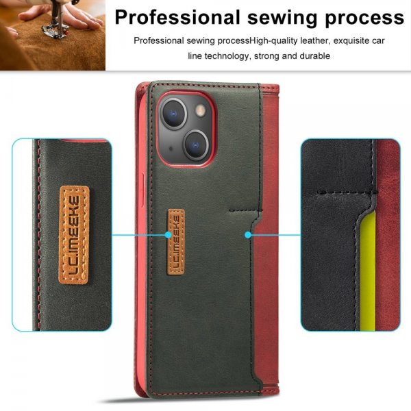Lc.Imeeke iPhone 14 Plus Cover Kortlomme Yderside Rød