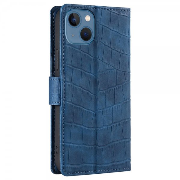 iPhone 14 Plus Cover Krokodillemønster Blå