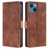 iPhone 14 Plus Cover Krokodillemønster Brun