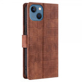 iPhone 14 Plus Cover Krokodillemønster Brun