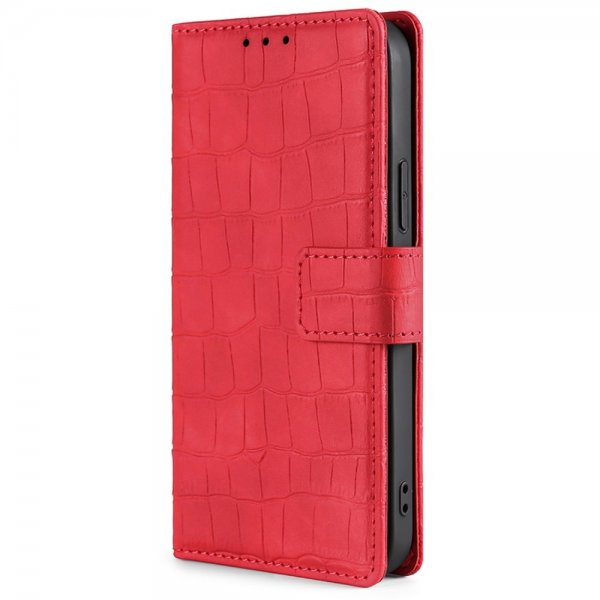 iPhone 14 Plus Cover Krokodillemønster Rød