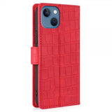 iPhone 14 Plus Cover Krokodillemønster Rød