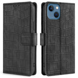 iPhone 14 Plus Cover Krokodillemønster Sort