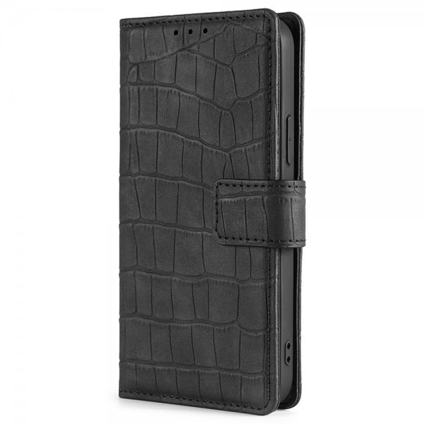 iPhone 14 Plus Cover Krokodillemønster Sort