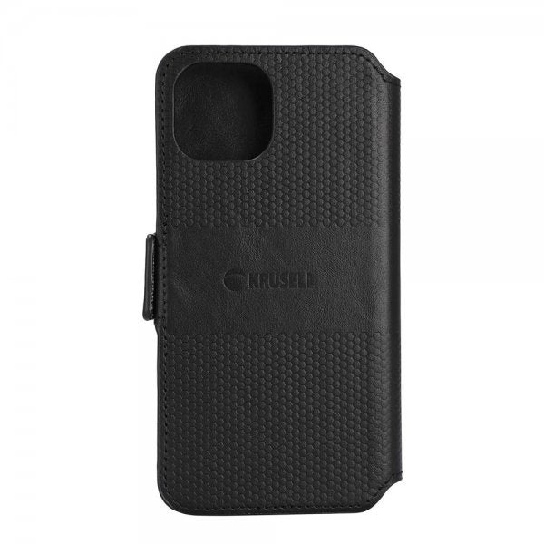 Krusell iPhone 14 Plus Cover Leather PhoneWallet Sort