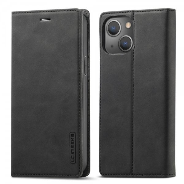 Lc.Imeeke iPhone 14 Plus Cover med Kortplads Flip Sort