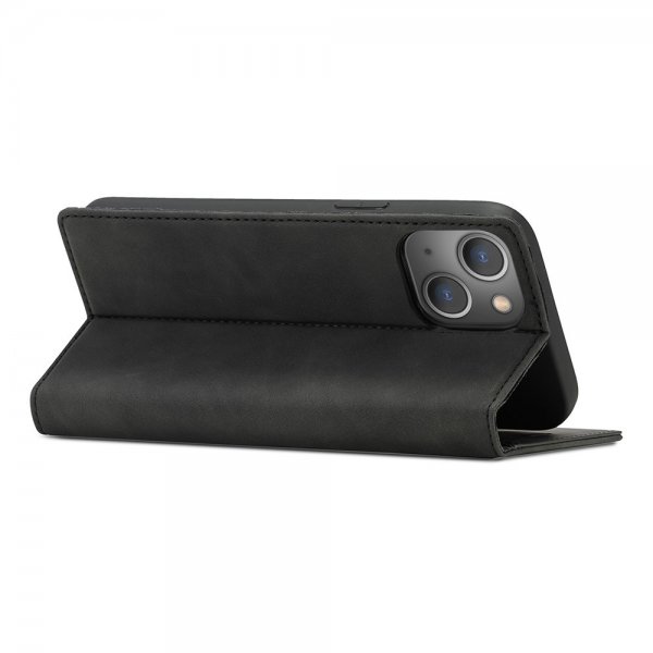 Lc.Imeeke iPhone 14 Plus Cover med Kortplads Flip Sort