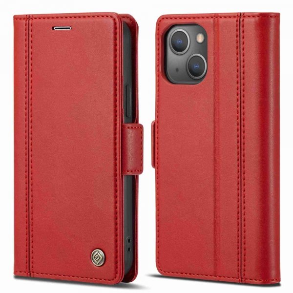 Lc.Imeeke iPhone 14 Plus Cover med Kortlomme Rød