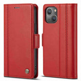 Lc.Imeeke iPhone 14 Plus Cover med Kortlomme Rød