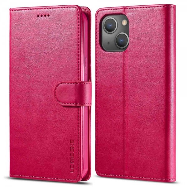 Lc.Imeeke iPhone 14 Plus Cover med Kortrum Stativfunktion Magenta