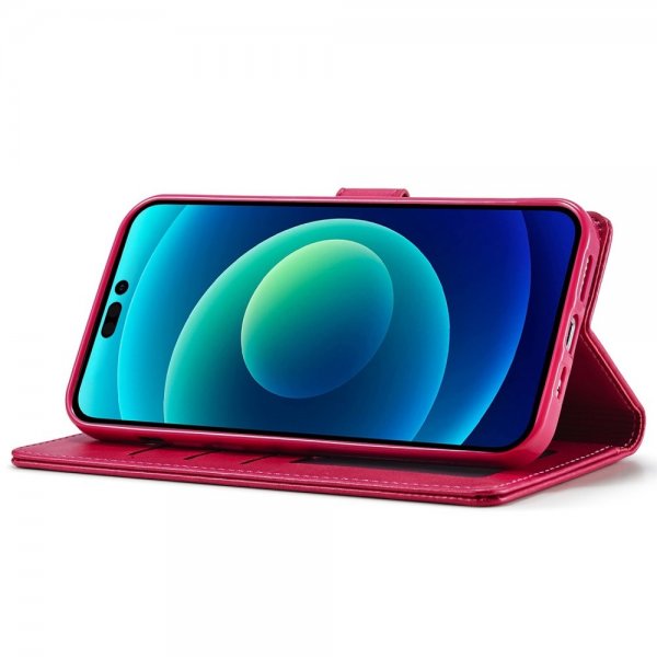 Lc.Imeeke iPhone 14 Plus Cover med Kortrum Stativfunktion Magenta