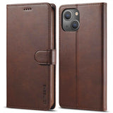 Lc.Imeeke iPhone 14 Plus Cover med Kortrum Stativfunktion Mørkebrun