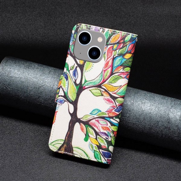 iPhone 14 Plus Cover Motiv Farverigt Træ