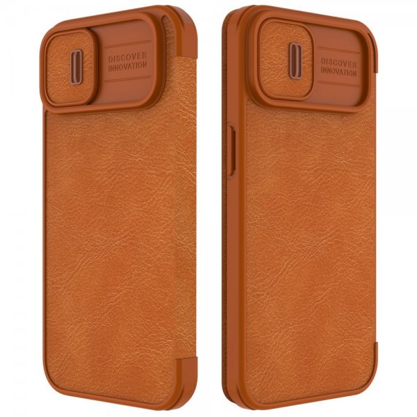 Nillkin iPhone 14 Plus Cover Qin Pro Series Brun