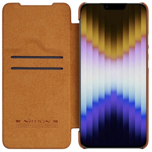 Nillkin iPhone 14 Plus Cover Qin Pro Series Brun