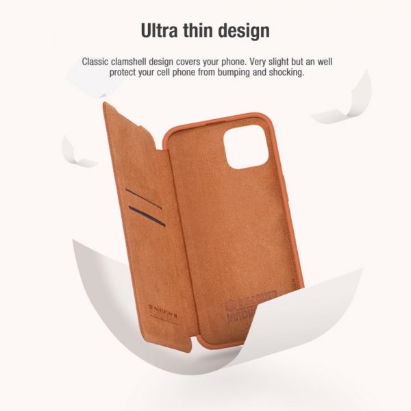 Nillkin iPhone 14 Plus Cover Qin Pro Series Brun