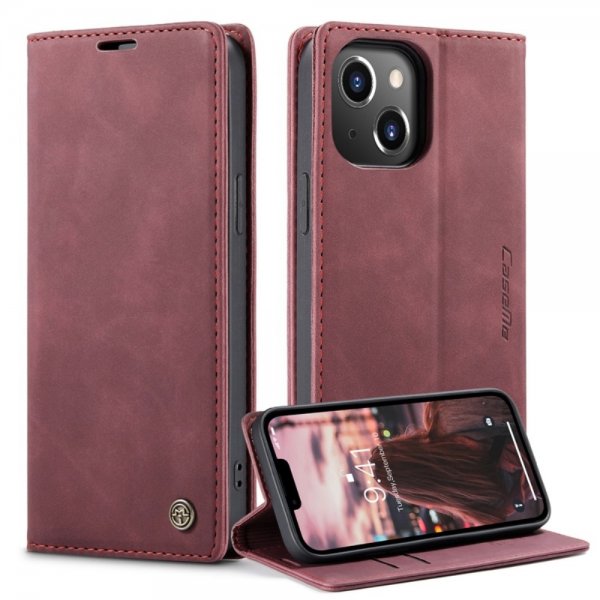 CaseMe iPhone 14 Plus Cover Retro Flip Rød