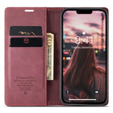 CaseMe iPhone 14 Plus Cover Retro Flip Rød