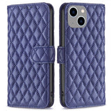 iPhone 14 Plus Cover Rhombusmønster Blå