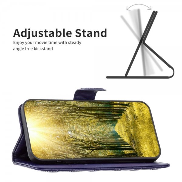 iPhone 14 Plus Cover Rhombusmønster Blå