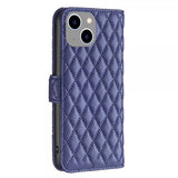 iPhone 14 Plus Cover Rhombusmønster Blå