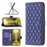 iPhone 14 Plus Cover Rhombusmønster Blå