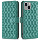 iPhone 14 Plus Cover Rombemønster Grøn