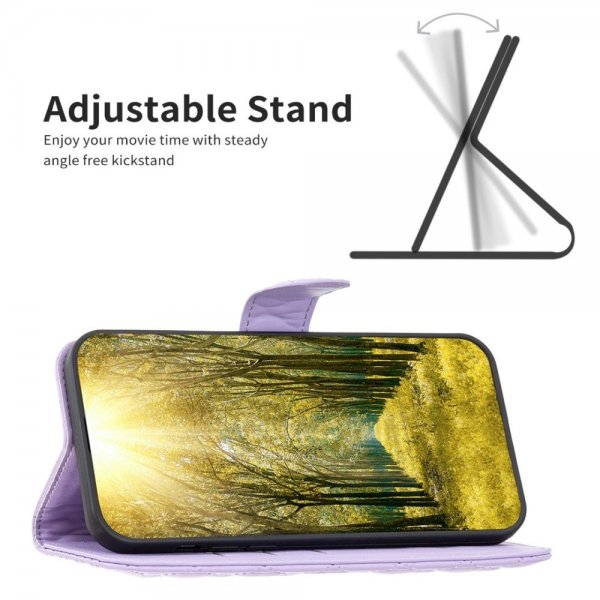 iPhone 14 Plus Cover Rombemønster Lilla