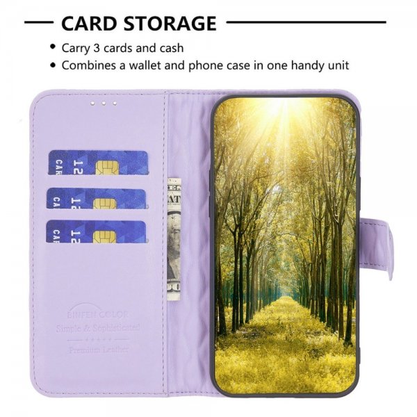 iPhone 14 Plus Cover Rombemønster Lilla
