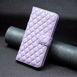 iPhone 14 Plus Cover Rombemønster Lilla