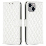 iPhone 14 Plus Cover Rombemønster Hvid