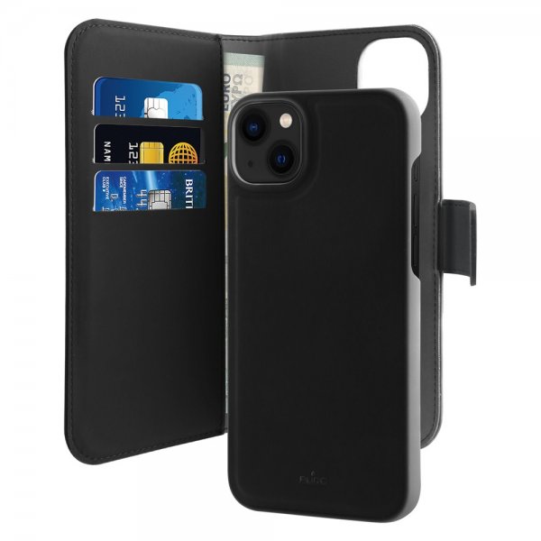 Puro iPhone 14 Plus Cover Wallet Detachable 2-i-1 Sort