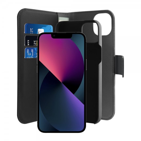 Puro iPhone 14 Plus Cover Wallet Detachable 2-i-1 Sort