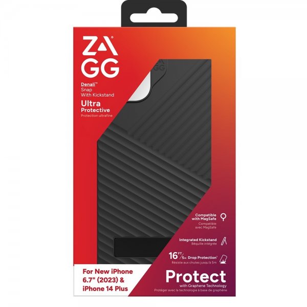 ZAGG iPhone 14 Plus/iPhone 15 Plus Cover Denali Snap Kickstand Sort