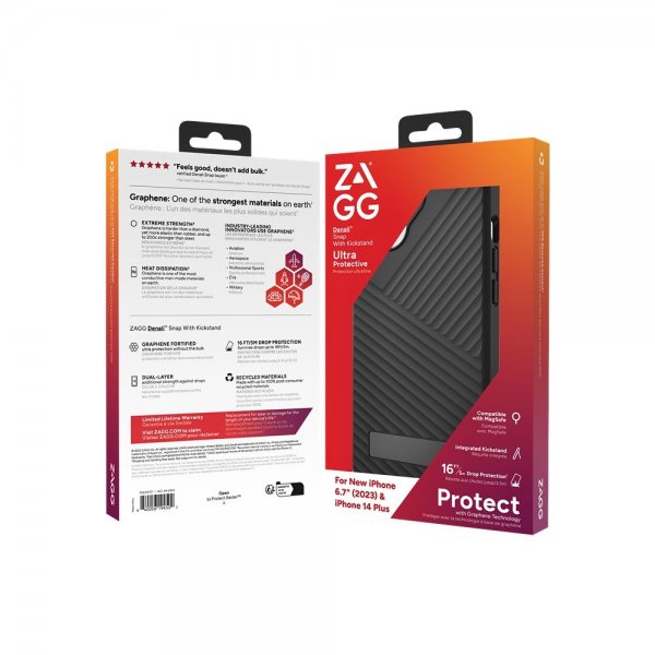 ZAGG iPhone 14 Plus/iPhone 15 Plus Cover Denali Snap Kickstand Sort