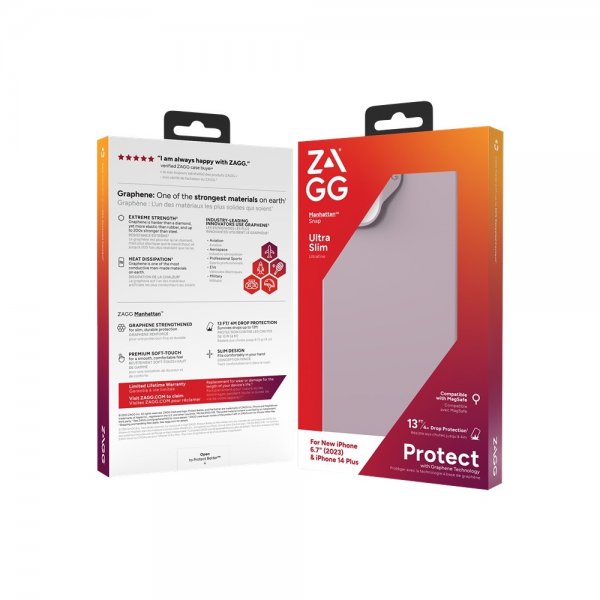 ZAGG iPhone 14 Plus/iPhone 15 Plus Cover Manhattan Snap Lavender