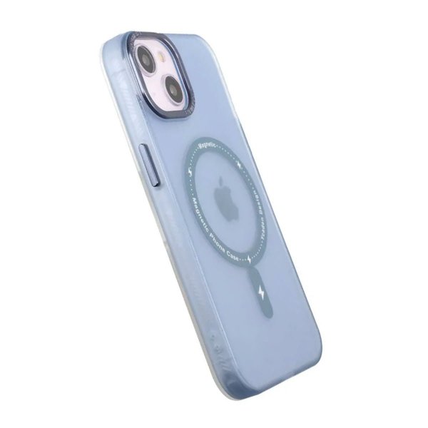 iPhone 14 Plus Cover Kamerakant MagSafe Blå