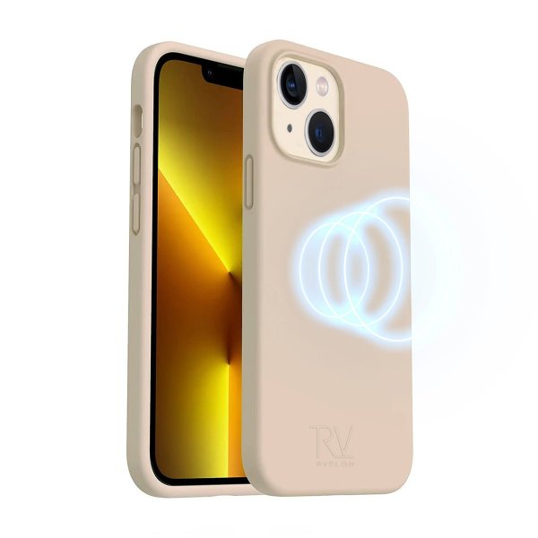 Rvelon iPhone 14 Plus Cover Silikone MagSafe Beige