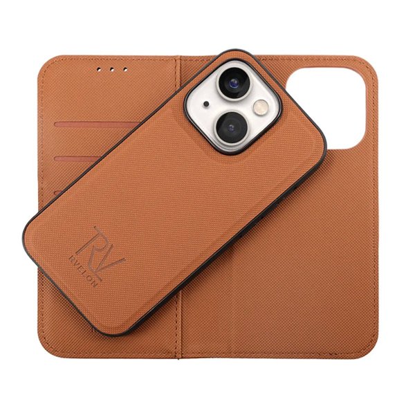 Rvelon iPhone 14 Plus Cover Magnetisk Aftageligt Skal Brun