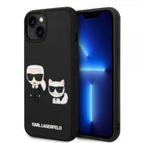 Karl Lagerfeld iPhone 14 Plus Cover 3D Rubber Karl & Choupette Sort
