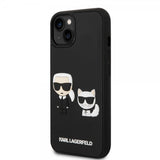 Karl Lagerfeld iPhone 14 Plus Cover 3D Rubber Karl & Choupette Sort
