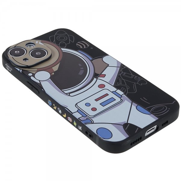 iPhone 14 Plus Cover Astronaut Sort Grå