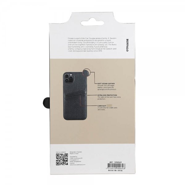 Buffalo iPhone 14 Plus Cover Bagsidecover med Kortpladser Sort