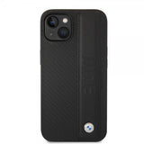 BMW iPhone 14 Plus Cover Big Logo Stripe Sort