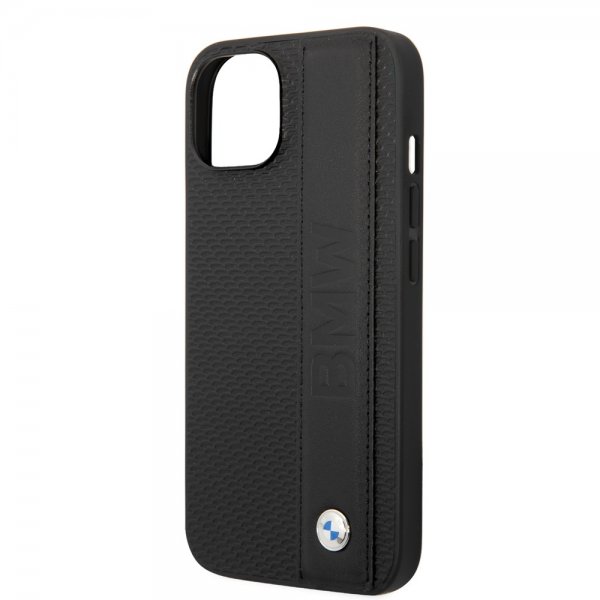 BMW iPhone 14 Plus Cover Big Logo Stripe Sort