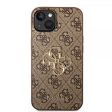 Guess iPhone 14 Plus Cover Big Metal Logo Brun
