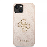 Guess iPhone 14 Plus Cover Big Metal Logo Rosa