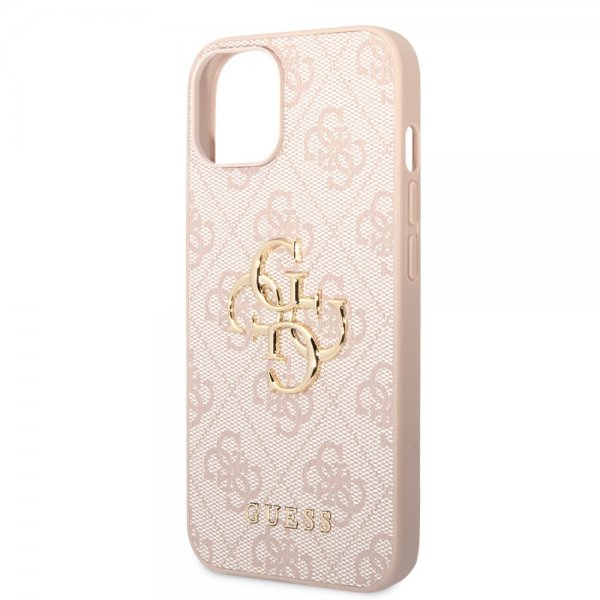 Guess iPhone 14 Plus Cover Big Metal Logo Rosa