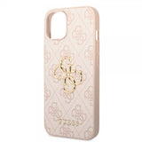 Guess iPhone 14 Plus Cover Big Metal Logo Rosa
